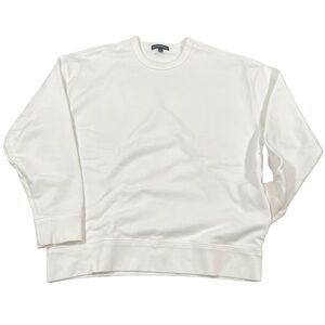 Banana Republic Basic Casual White Crewneck Sweatshirt Size L (Retail $60)